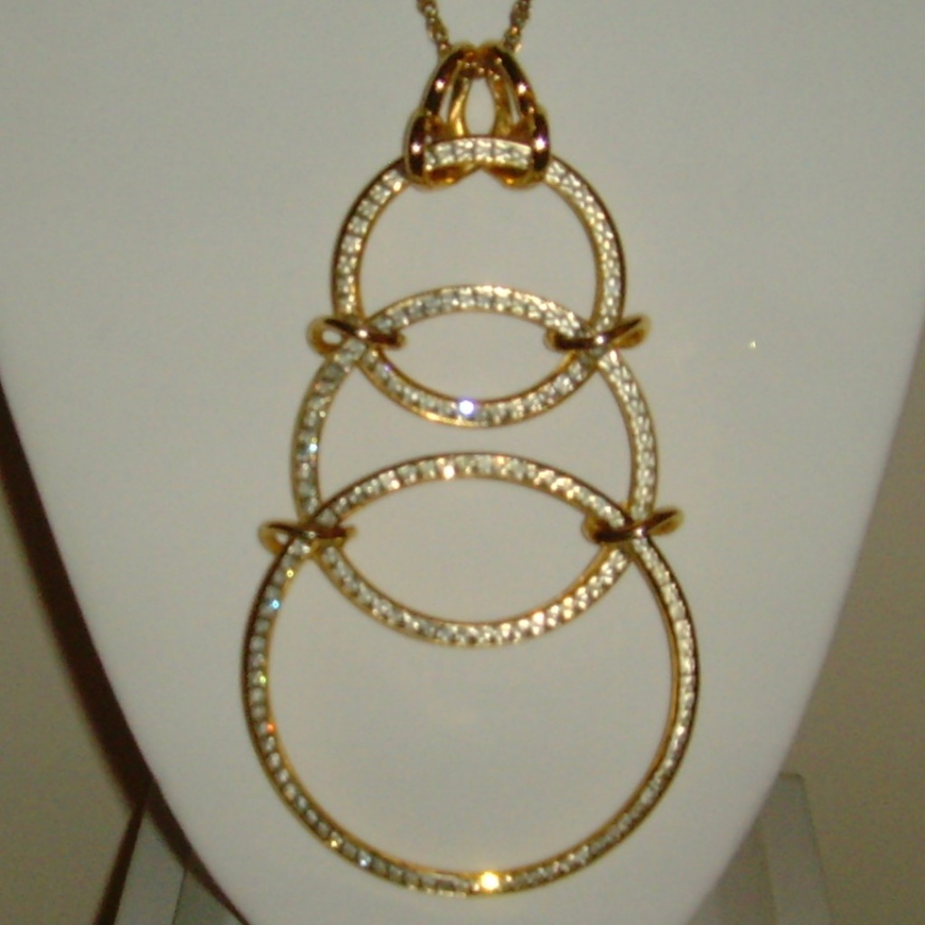 Castlecliff Gold-Tone&Clear Rhinestone Pendant